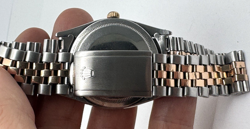 ROLEX Thunderbird Datejust 18K Rose Gold Steel 2 Tone Ref. 1625 cal 1560 Jubilee - Picture 4 of 24