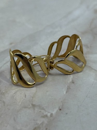 Vintage 14 K Gold Wavy Earrings Earrings 3.2 Grams
