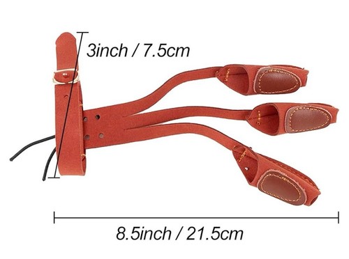 Archery Arm Guard 3 Finger Gloves Leather Protector Traditional Recurve Bow Hunt - Picture 15 of 15