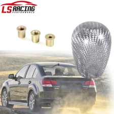 Universal JDM Silver Carbon Fiber Manual Gear Stick Shift Knob Shifter Lever