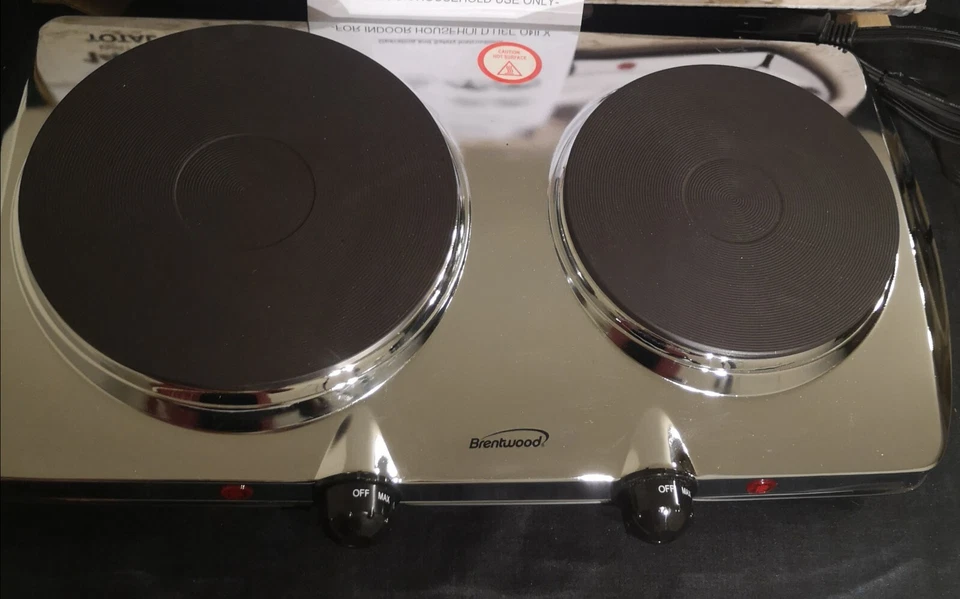 Placa caliente eléctrica doble encimera Brentwood Foto 3 de 4