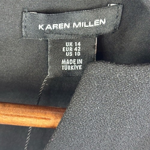 KAREN MILLEN Structured Crepe Belted Forever Midi Dress Pencil Little Black 14 - Picture 7 of 16