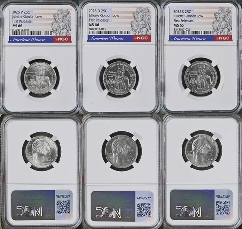 2025 P D S Juliette Gordon Low 25c NGC MS 66 American Quarter Set FIRST RELEASES
