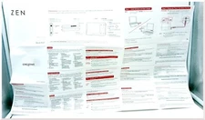 Creative Zen Digital Media MP3 Player Quick Start Guide Booklet Manual Only