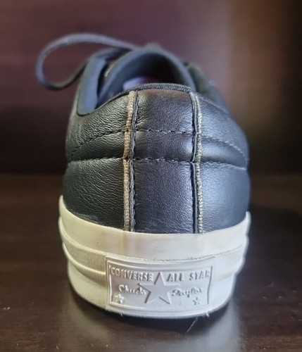 CONVERSE ONE STAR Ox Black Leather /Gold Egret UNISEX Men sz 8/Women sz 6 MINT - Picture 5 of 15