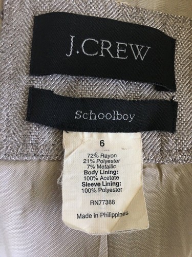 J. Crew Schuljungen Blazer Damen Jacke Gr. 6 2-Knöpfe beige neutral Karriere - Bild 3 von 8