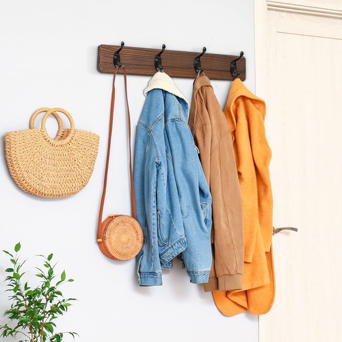 Kleiderhaken für Wandgarderobe Wandgarderobe Hutablage und Huthaken mit 4 Haken - Bild 4 von 8