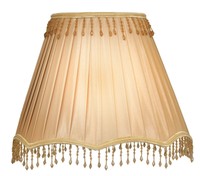 Oaks Lighting 22 Inch Lined Faux Silk Scallop Base Shade With Matching Beaded... Oaks Lighting 22 Inch Lined Faux Silk Scallop Base Shade With Matching Beaded...