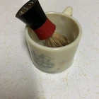 VTG Old Spice Ship Friendship Shaving Mug Shulton Milk Glass Cup  with Brush