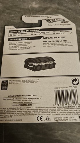 Hot Wheels Treasure Hunt 2007 Nissan Skyline # 2 122/180 - Imagen 4 de 4