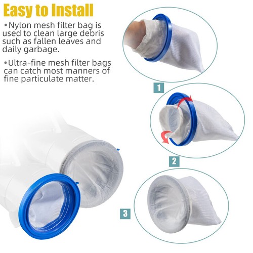 Pool Vacuum Cleaner Reusable Filter Bag with 10-Pack Ultrafine Mesh Filter Ba... - Picture 5 of 7