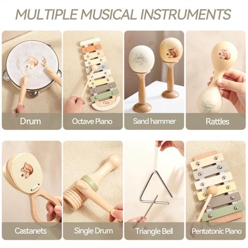 Early Educational Wooden Instruments Baby Toys Musical Instruments Music T V8K9 - Picture 4 of 23