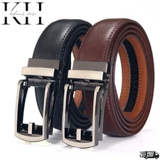 Bonded Leather Mens Ratchet Belt Belts For Men With Adjustable Automatic Buckle