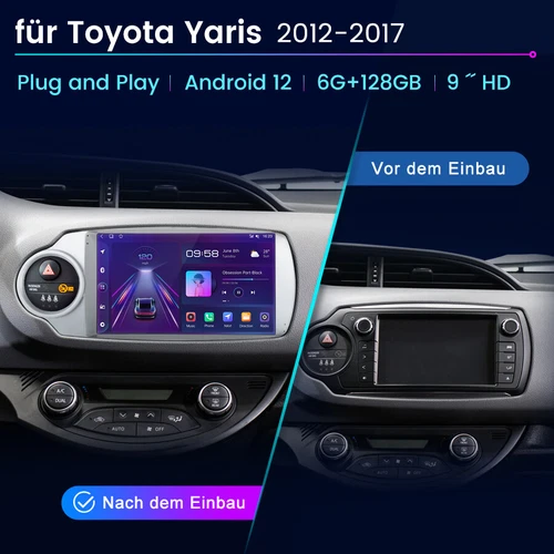 64G Für Toyota Yaris 2011-2018 Android 13 Autoradio CarPlay GPS Navi RDS BT - Bild 2 von 11