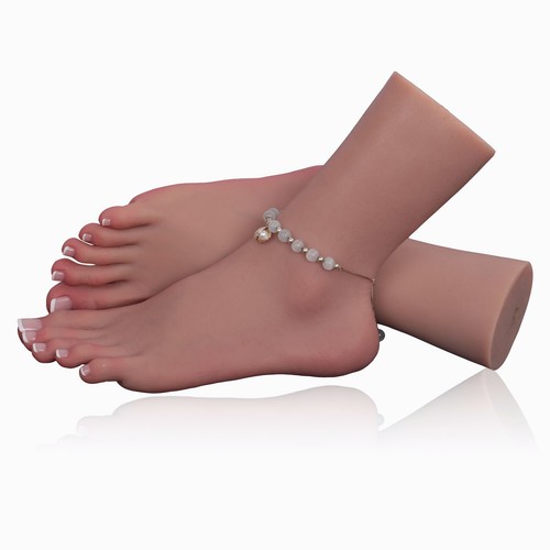 Silikon Weibliche Füße Modell gefälschter Fuß Schaufensterpuppe für Schuhe Socken Fußketten Display - Bild 12 von 12