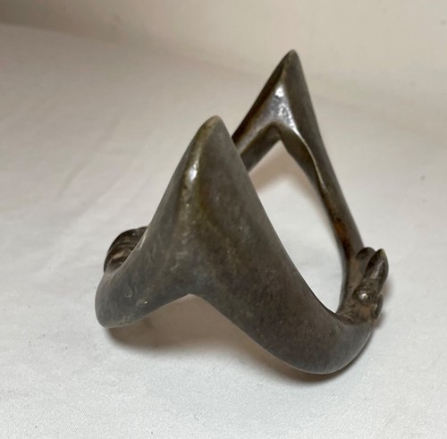 rare 1800's Antique West African Senufo Fußreife Bronze Currency Ankle Bracelet - Picture 7 of 10