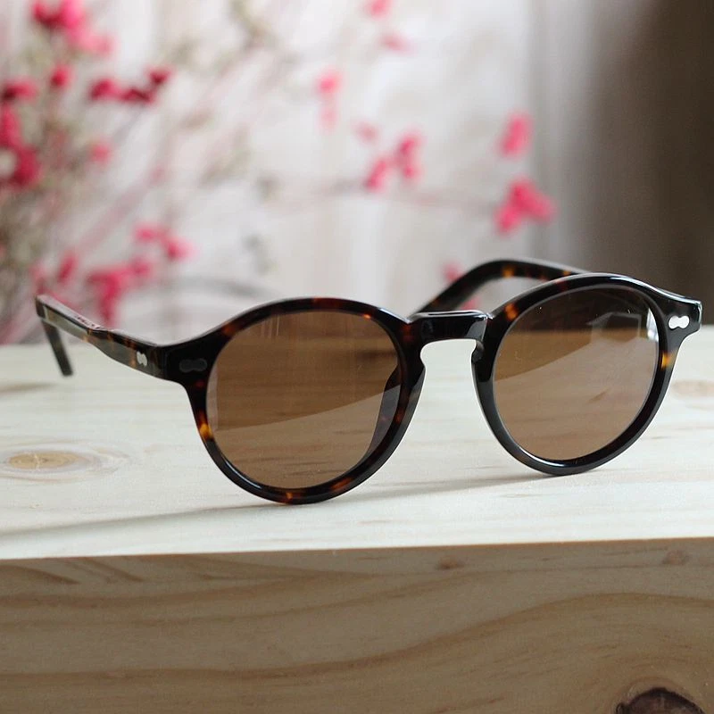 Nuevo Redondo Marrón Polarizado Gafas de Sol Hombres Mujeres Gafas Tortuga UV400 Foto 3 de 3