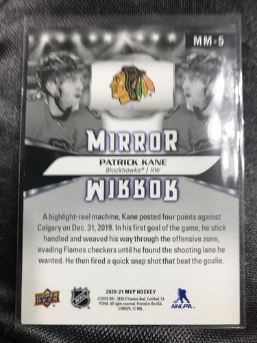 2020-21 UD MVP Mirror Mirror #MM-5 Patrick Kane - Chicago Blackhawks - Bild 2 von 2
