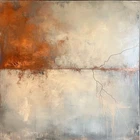 Neutral & Rust Abstract Oil Modern Style Painted Canvas Wall Art Picture Print