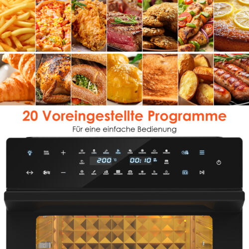 30L Heißluftfritteuse Minibackofen Umluft Mini Backofen Airfryer Oven ohne Öl - Bild 6 von 10