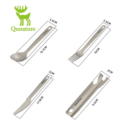 Qunature Titanium Tablewares Knife Spoon Chopsticks Fork Set Picnic Camping - Picture 12 of 12