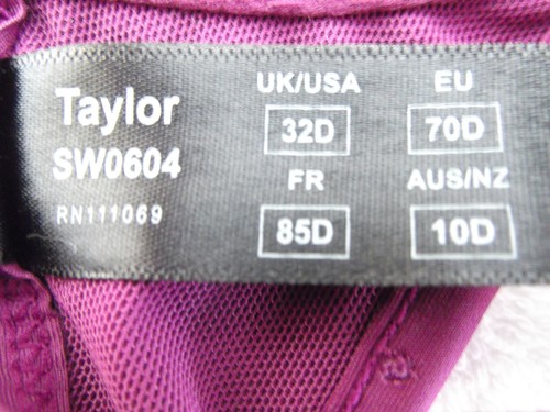 Panache Size 30DD Taylor Plunge Underwired Padded Bikini Top Damson & Slate Grey - Picture 7 of 11
