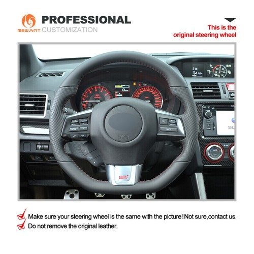 MEWANT DIY Echtes Leder Kohlefaser Lenkradbezug für Subaru WRX (STI) Levorg - Bild 2 von 11