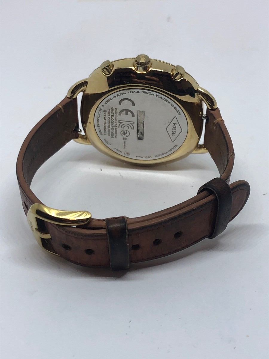 Fossil Q FTW1201 Women Brown Leather Analog Silver Dial Fossil Q FTW1201 Women Brown Leather Analog Silver Dial