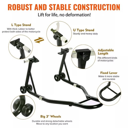 2025 New Motorcycle Extra Heavy Duty Rear Paddock Stand Ideal For Most DIY Tasks - Picture 4 of 11