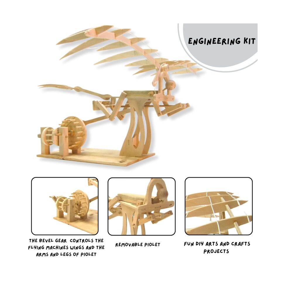 PATHFINDERS STEM Kit Leonardo da Vinci Ornithopter 3D Puzzle & Enginee eBay