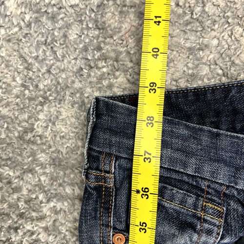 7 For all Mankind bootcut jeans blue stretch denim Womens size W31 L30 Zip Y2K - Picture 10 of 11