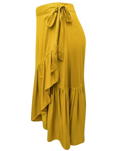 Blancheporte gelb ocker Damen GRÖSSEN 10-22 Maxi Wickelrock - Viskose - Bild 4 von 6
