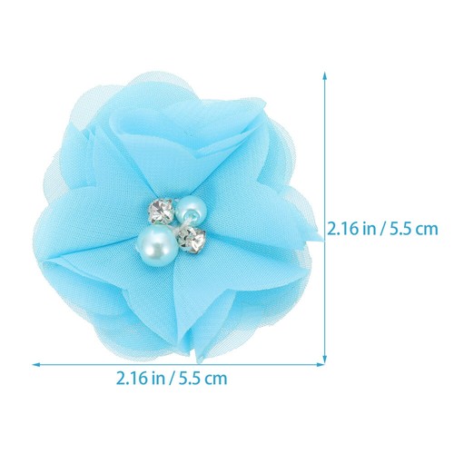 Set of 4 Blumen Aus Chiffonstoff Strass-Chiffon- Mädchen Kind - Bild 3 von 12