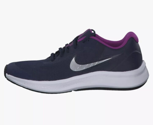 size 12c Nike Star Runner 3 PSV Midnight Navy/Metallic Silver - Picture 2 of 7
