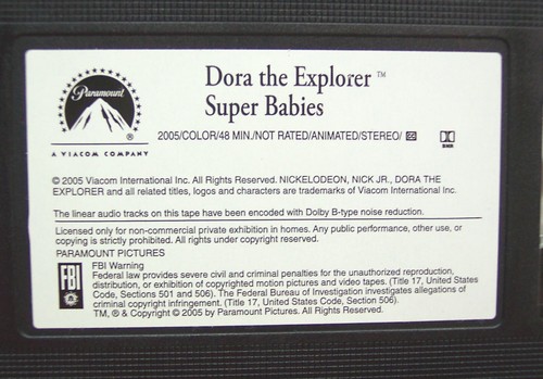 Nick Jr. DORA THE EXPLORER Super Babies Cartoon VHS VIDEO 2005 - Picture 4 of 4