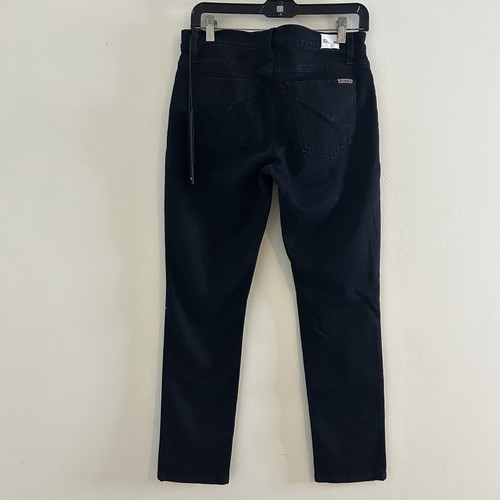 Hudson Jeans Black Riley Crop Straight Jeans Zipper Front Moto Size 26 NWT - Imagen 5 de 12
