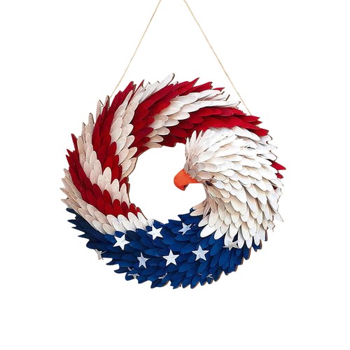 Independence Day Wreath Decoration Summer Home Wall Porch Hanging Wreath Craft - Picture 7 of 12