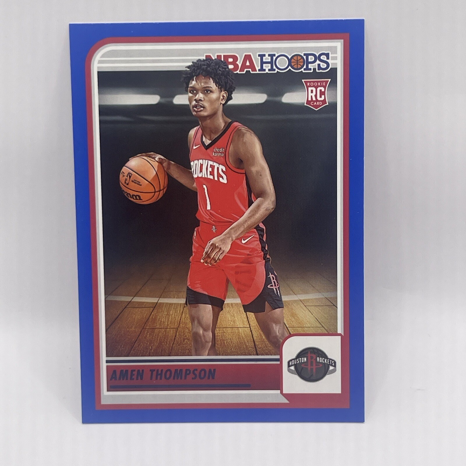 Amen Thompson 2023-24 NBA Hoops Blue Parallel RC Rookie Card #242🔥🔥🔥🔥