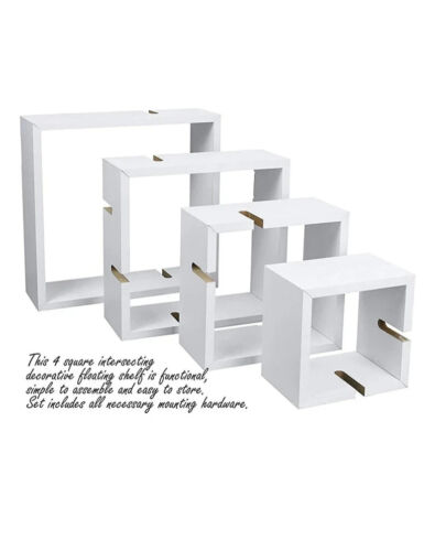 Conjunto De 8 Único Intersecting Estante Pared / Casa Decoración Blanco Y Negro - Imagen 3 de 12