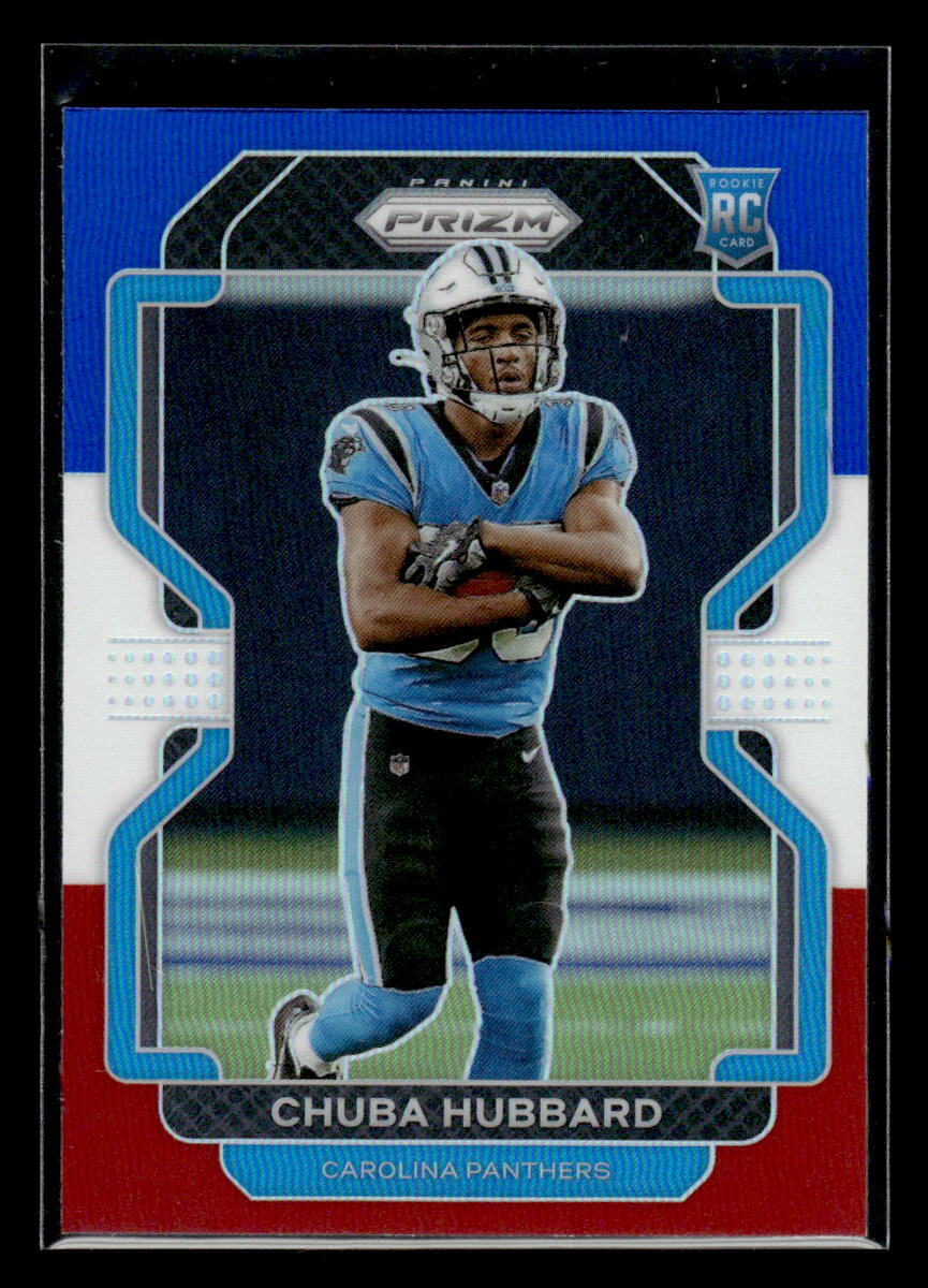 2021 Panini Prizm #355 Chuba Hubbard Red White Blue Rookie Carolina Panthers