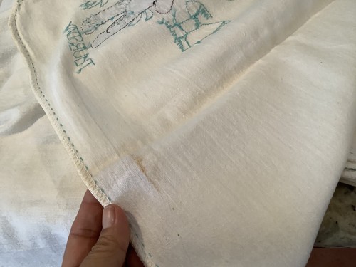 Vintage Handmade Blanket  Embroidered African American Baby Days Of Week 7pcs - Picture 5 of 15