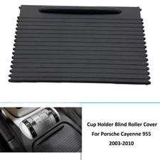 Front Console Cup Holder Roller Blind Cover Black For Porsche Cayenne 03-10 2004