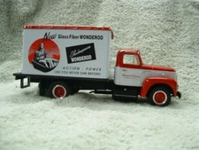 1957 INTERNATIONAL DRY GOODS VAN BOX TRUCK SHAKESPEARE WONDER RODS FIRST GEAR
