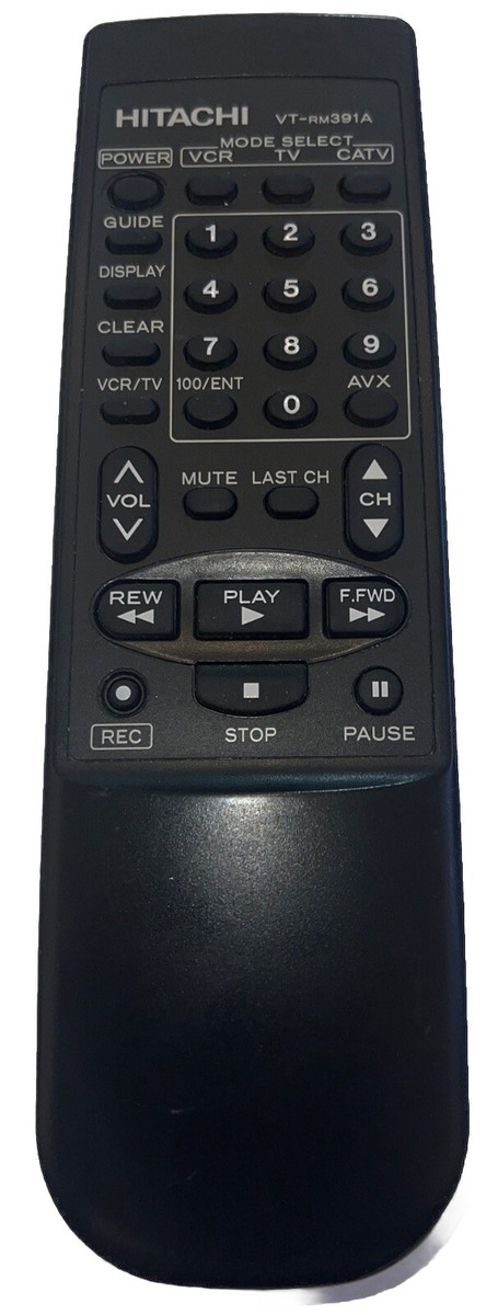 Hitachi VT-RM391A VCR Remote Control For VT-M190A VT-M291A