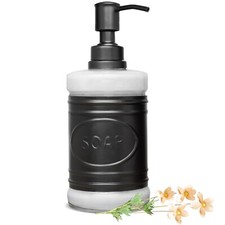 Autumn Alley Glass Black Farmhouse Soap Dispenser- Farmhouse Bathroom Decor