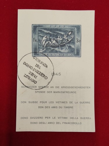 Svizzera 1945 BF Dono Svizzero con Annullo Lugano Used