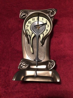 Veronese Cool Bronze Finish Melted Mantel Clock Table Desk Dali
