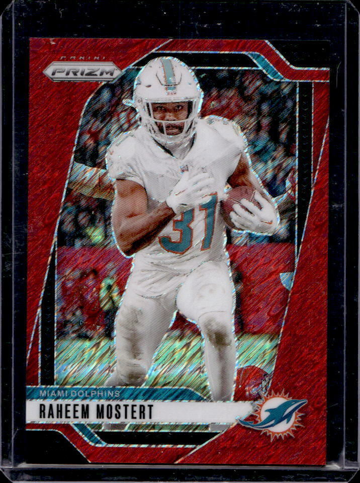 2024 Panini Prizm Raheem Mostert Red Shimmer #4/35