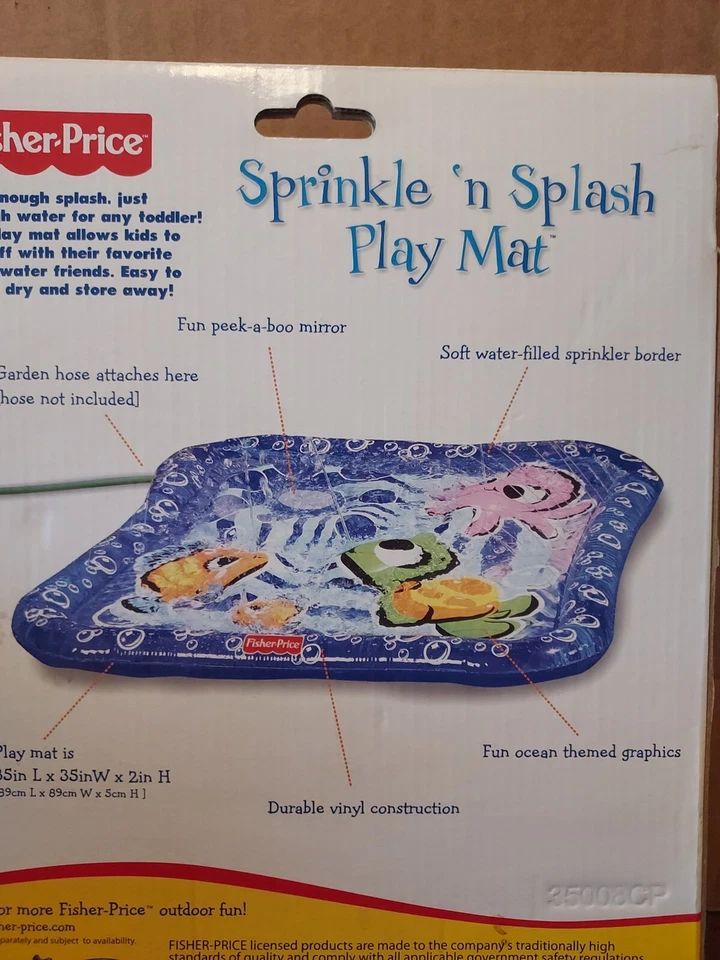 NUEVO Fisher Price Sprinkle n Splash Play Mat 18m+ Spray de agua para niños pequeños verano 35x2 Foto 4 de 4