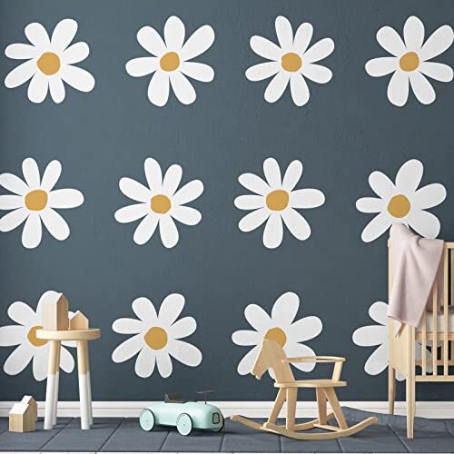 12 Sheets Daisy Wall Decals Flower Wall Stickers Large Daisy Wall Classic Style - Picture 3 of 6